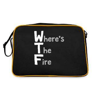 Where's The Fire, Funny Firefighting - Retro Bag - black/gold - Back