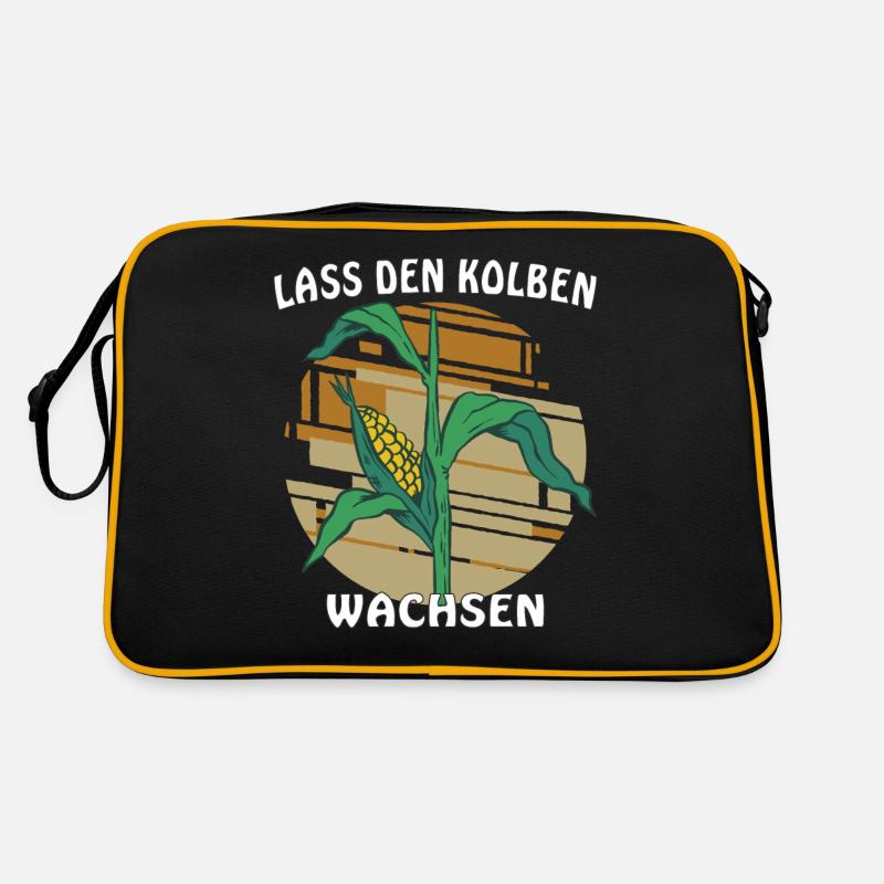 LASS DEN KOLBEN WACHSEN - Retro Tasche - Schwarz/Gold