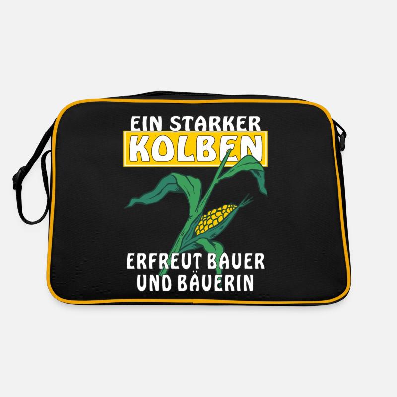 EIN STARKER KOLBEN ERFREUT BAUER UND BÄUERIN Retro Tasche