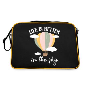 Life is better in the sky Hot air balloon love - Retro Bag - black/gold - Back