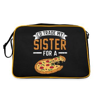 Je demanderais à ma sœur une pizza liebha - Sac Retro - noir/or - Dos