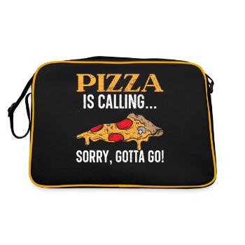 Pizza appelle Désolé Gotta Go Italian Food Pizza - Sac Retro - noir/or - Dos