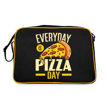 Chaque jour est la journée de la pizza foodie cuisine italienne - Sac Retro - noir/or - Dos