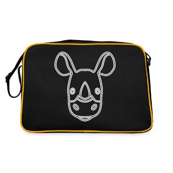 Rhino Animal Head Design Animal Motif avec Wiltieren - Sac Retro - noir/or - Dos
