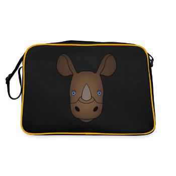 Rhino Animal Head Design Animal Motif avec Wiltieren - Sac Retro - noir/or - Dos