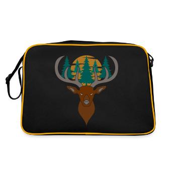 Bois de cerf rouge avec des bois de cerf - Sac Retro - noir/or - Dos