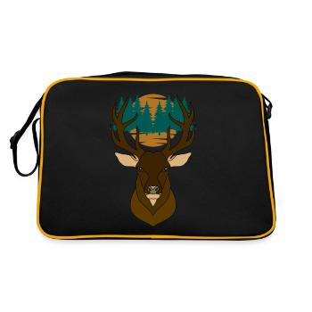Bois de cerf rouge avec des bois de cerf - Sac Retro - noir/or - Dos