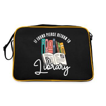 If Found Please Return to Library - Retro Tasche - Schwarz/Gold - Hinten