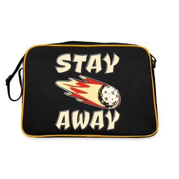 ASTEROID STAY AWAY - Retro Tasche - Schwarz/Gold - Hinten