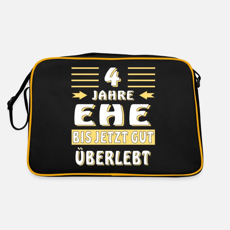 4 JAHRE EHE BIS JETZT GUT ÜBERLEBT Retro Tasche