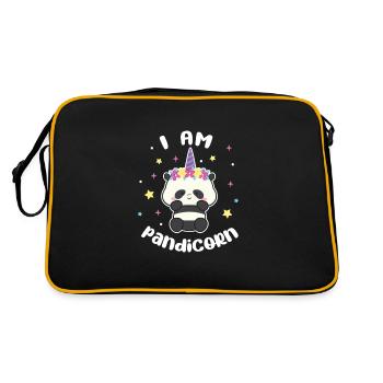 Panda Panda Ours Ours Animal Pandas Cadeau - Sac Retro - noir/or - Dos