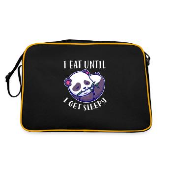 Panda Panda Ours Ours Animal Pandas Cadeau - Sac Retro - noir/or - Dos