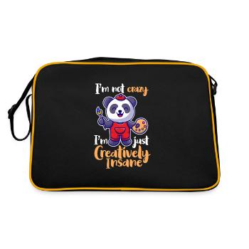 Panda Panda Ours Ours Animal Pandas Cadeau - Sac Retro - noir/or - Dos