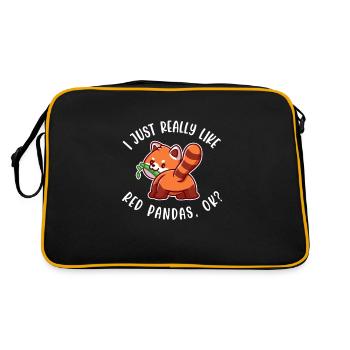 Panda Panda Ours Ours Animal Pandas Cadeau - Sac Retro - noir/or - Dos