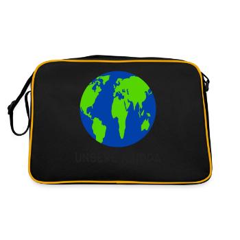 Klimaschutz Unsere Mudda Klimawandel - Retro Tasche - Schwarz/Gold - Hinten