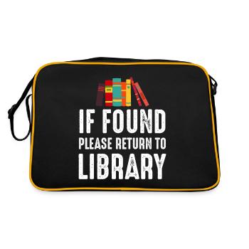 If Found Please Return to Library - Retro Tasche - Schwarz/Gold - Hinten