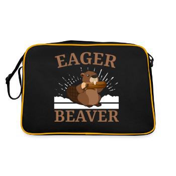 Eager Beaver Wildlife Animal Canada Dam Rodent - Retro Bag - black/gold - Back