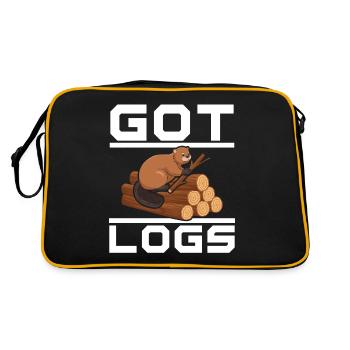 Got Logs Biber Wildlife Tier Kanada Damm Nagetier - Retro Tasche - Schwarz/Gold - Hinten