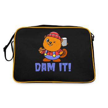 Dam It Wildlife Animal Canada Rodent Beaver Love - Retro Bag - black/gold - Back