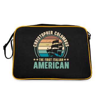 Columbus Day Navigator Ship Christopher Columbus - Retro Bag - black/gold - Back
