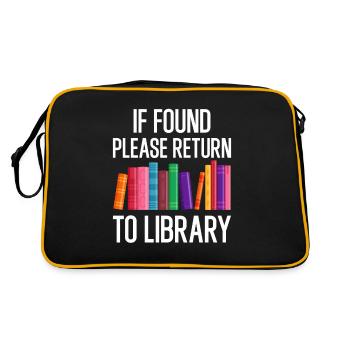 If Found Please Return to Library - Retro Tasche - Schwarz/Gold - Hinten