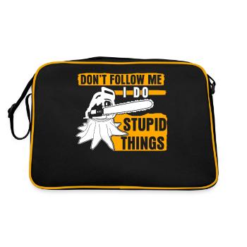 Tronçonneuse Tronçonneuse Blague Bûcheron - Sac Retro - noir/or - Dos