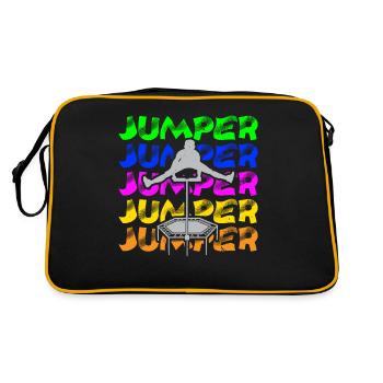 Trampolinspringen Trampolin Trampolin Trampolinspr - Retro Tasche - Schwarz/Gold - Hinten