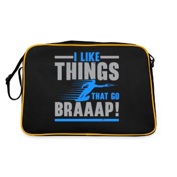 I like things that run barefoot water skiing water - Retro Bag - black/gold - Back