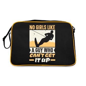 No girl likes a guy who doesn't pick him up - Retro Bag - black/gold - Back