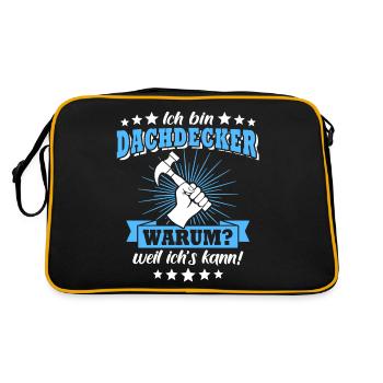 Dachdecker Dachspengler Dachklempner - Retro Tasche - Schwarz/Gold - Hinten