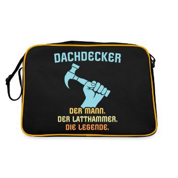 Dachdecker Dachspengler Legende Dachklempner - Retro Tasche - Schwarz/Gold - Hinten