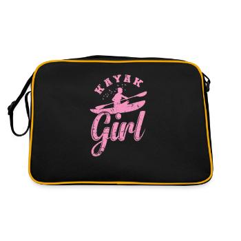Kayak Girl Water Paddle Boat Canoeing - Retro Bag - black/gold - Back