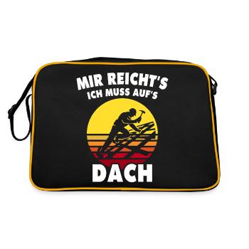 Dachdecker Dachdeckermeister Zimmerer - Retro Tasche - Schwarz/Gold - Hinten