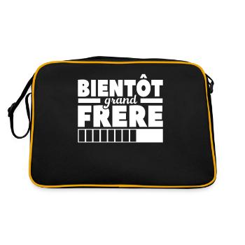 Bientôt Grand-frère - Sac Retro - noir/or - Dos