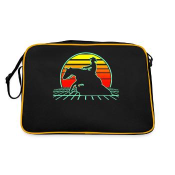 Reining Rider Retro Horse Western Riding - Retro Bag - black/gold - Back