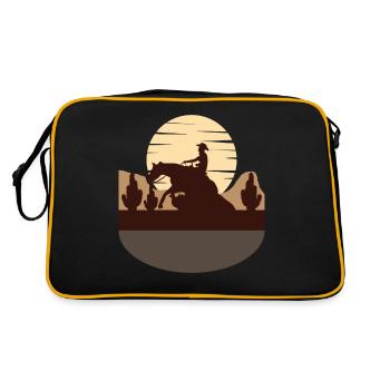 Reining Rider Horse Western Riding - Retro Bag - black/gold - Back