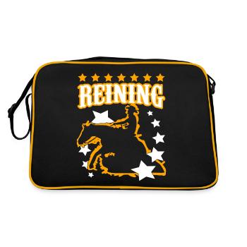 Reining Westernreiten Sliding Horse - Retro Tasche - Schwarz/Gold - Hinten