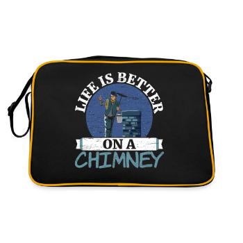 La vie est meilleure avec une cheminée Job - Sac Retro - noir/or - Dos