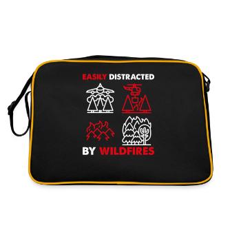 Easily Distracted By Wildfires, Fire Department - Retro Bag - black/gold - Back