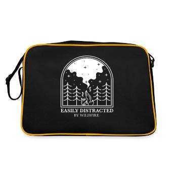 Easily Distracted By Wildfires, Fire Department - Retro Bag - black/gold - Back
