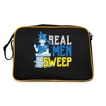 De vrais hommes balayent la cheminée du ramoneur à plat - Sac Retro - noir/or - Dos