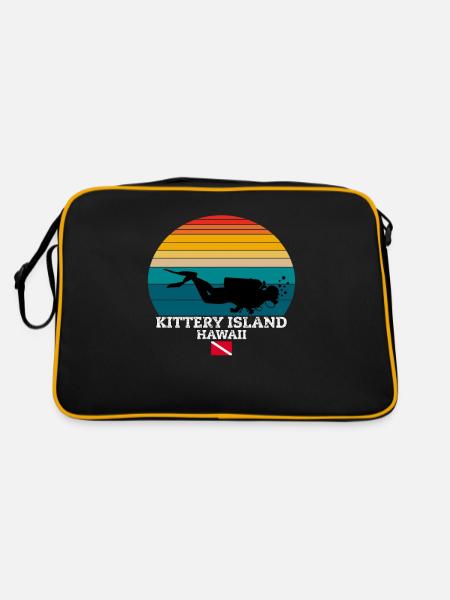 Kittery Island US Island Diving - Retro Tasche - Schwarz/Gold - Hinten
