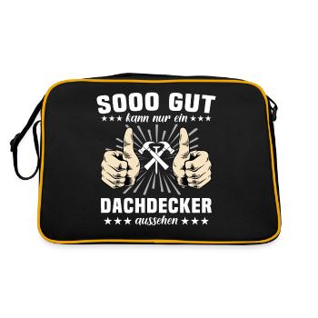 Dachdecker Dachspengler Dachklempner - Retro Tasche - Schwarz/Gold - Hinten