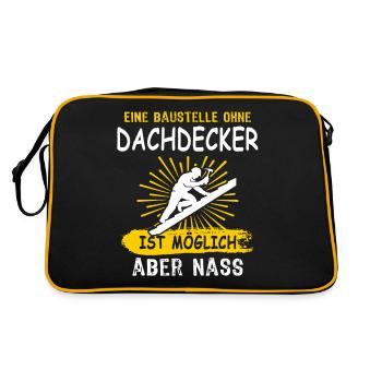 Dachdecker Dachspengler Dachklempner - Retro Tasche - Schwarz/Gold - Hinten