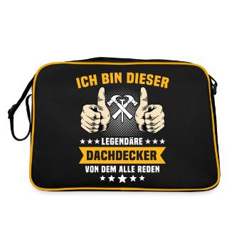 Dachdecker Dachspengler Dachklempner - Retro Tasche - Schwarz/Gold - Hinten