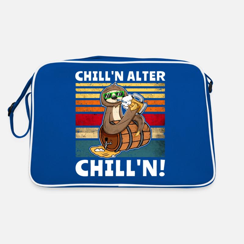 Löten Faultier Bier Retro Tasche