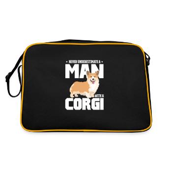 Corgi - Retro Tasche - Schwarz/Gold - Hinten