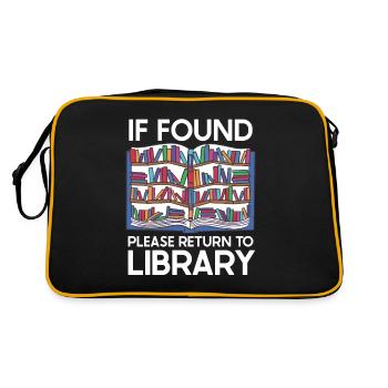 If Found Please Return to Library - Retro Tasche - Schwarz/Gold - Hinten
