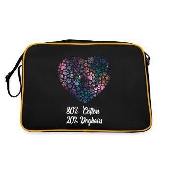 Coton Poils de chien Pattes Coeur - Dictons de chien - Sac Retro - noir/or - Dos
