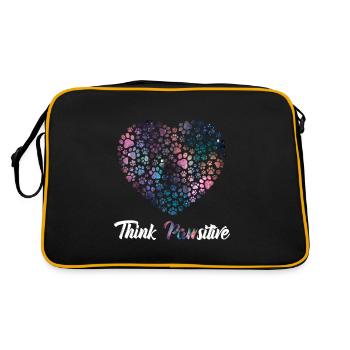 Think Positive ( Pawsitiv ) Dog Heart - Dictons pour chiens - Sac Retro - noir/or - Dos